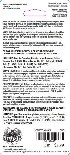 Spirit Halloween Small Makeup Crayons 5 Spirit Halloween Small Makeup Crayons -MELONHALLOW Sales 00138917 b