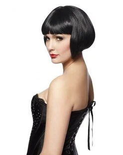 Spirit Halloween Short Black Bob Wig 8 Spirit Halloween Short Black Bob Wig -MELONHALLOW Sales 00145656 c