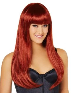 Spirit Halloween Long Auburn Wig with Bangs