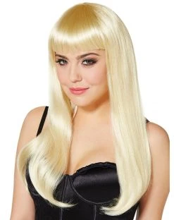 Spirit Halloween Long Blonde Wig With Bangs