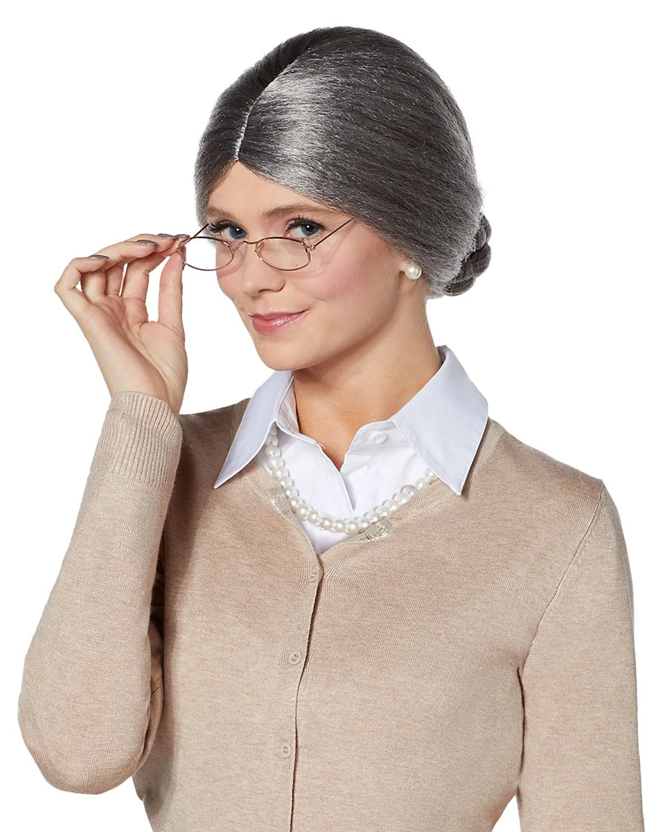 Spirit Halloween Gray Gramma Wig 3 Spirit Halloween Gray Gramma Wig