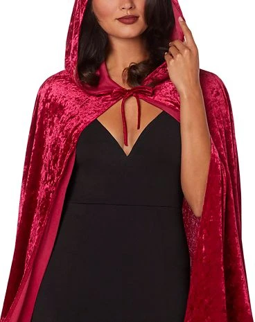 Spirit Halloween Burgundy Hooded Cape 4 Spirit Halloween Burgundy Hooded Cape - Image 2
