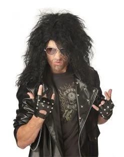 Spirit Halloween Black Heavy Metal Rocker Wig