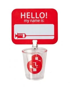 Spirit Halloween Nurse Badge with Shot Glass