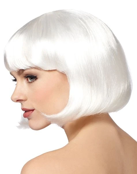 Spirit Halloween White Bob Wig 4 Spirit Halloween White Bob Wig - Image 2