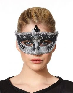 Spirit Halloween Black Carnival Mask