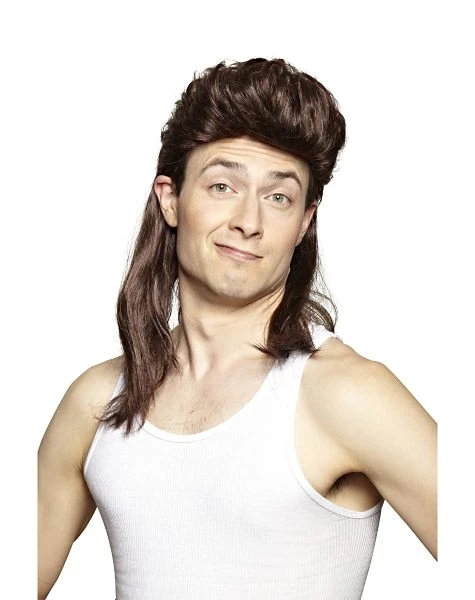 Spirit Halloween Brown Mullet Wig 3 Spirit Halloween Brown Mullet Wig