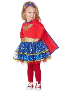 Spirit Halloween Toddler Bow and Stars Wonder Woman Costume - DC Comics -MELONHALLOW Sales 01217231 c