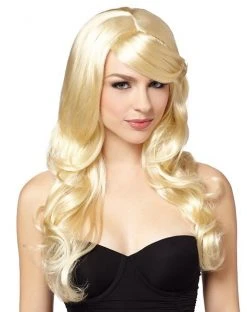 Spirit Halloween Blonde Sideswept Bombshell Wig
