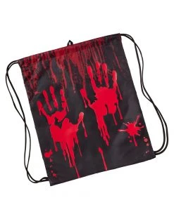 Spirit Halloween Black Blood Drip Cinch Bag