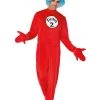 Spirit Halloween Adult Thing 1 and 2 One Piece Costume - Dr. Seuss -MELONHALLOW Sales 01253962 a