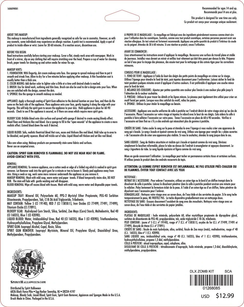 Spirit Halloween Zombie Makeup Kit - Deluxe 5 Spirit Halloween Zombie Makeup Kit - Deluxe - Image 3