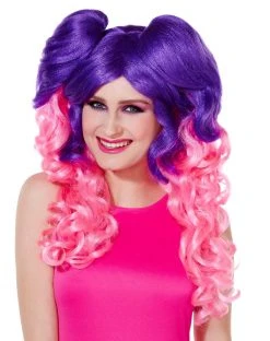 Spirit Halloween Pink and Purple Wig