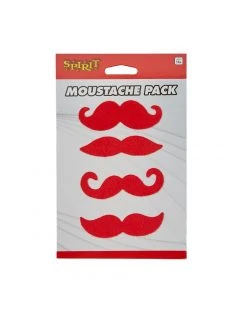 Spirit Halloween 4pk Red Mustaches