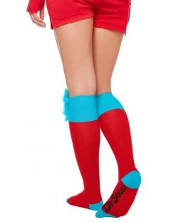 Spirit Halloween Thing 1 and 2 Faux Fur Socks - Dr. Seuss -MELONHALLOW Sales 01317270 b