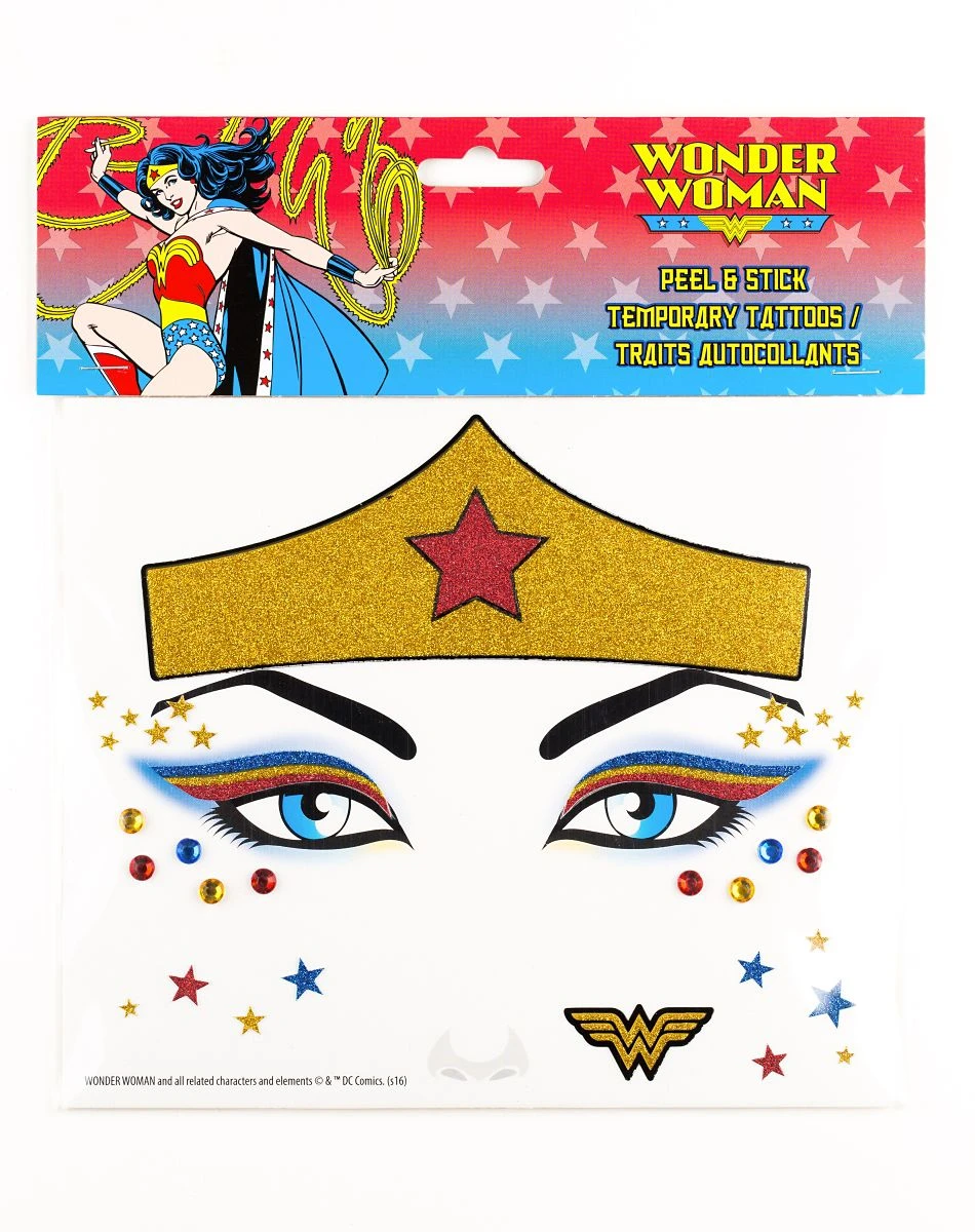 Spirit Halloween Wonder Woman Face Decal - DC Comics 3 Spirit Halloween Wonder Woman Face Decal - DC Comics