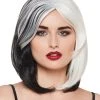 Spirit Halloween Black and White Wig -MELONHALLOW Sales 01341064 a