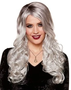 Spirit Halloween Gray Curly Wig