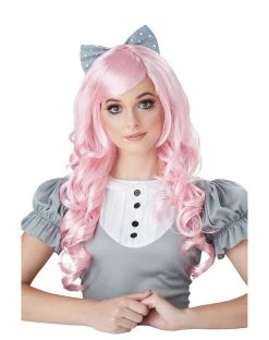 Spirit Halloween Pink Curls Doll Wig