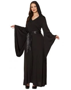 Spirit Halloween Adult Black Hooded Dress
