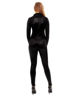 Spirit Halloween Black Wetlook Catsuit -MELONHALLOW Sales 01351568 b