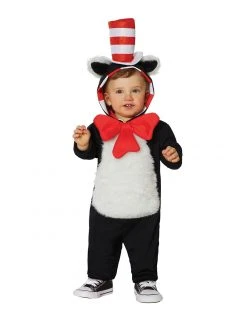 Spirit Halloween Baby Hooded Cat in the Hat One Piece Costume - Dr. Seuss