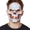 Spirit Halloween Doom EL Wire Light Up Skeleton Half Mask -MELONHALLOW Sales 01359488 a