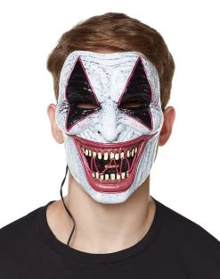 Spirit Halloween Laughing EL Wire Riot Clown Half Mask