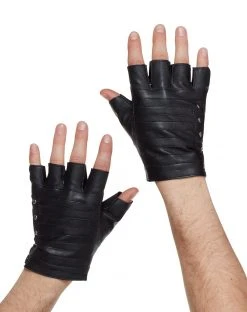 Spirit Halloween Fingerless Black Gloves