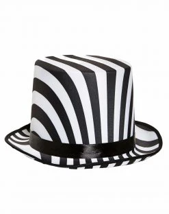 Spirit Halloween Black and White Top Hat