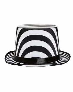 Spirit Halloween Black and White Top Hat -MELONHALLOW Sales 01377902 c