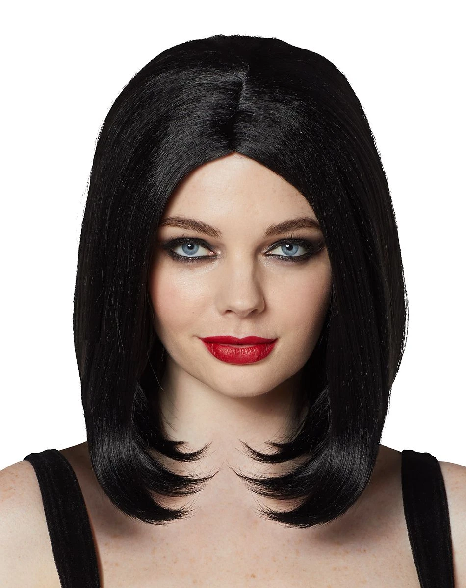 Spirit Halloween Midlength Black Wig 3 Spirit Halloween Midlength Black Wig