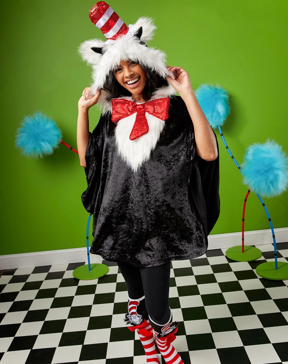 Spirit Halloween Cat In The Hat Poncho - Dr. Seuss 3 Spirit Halloween Cat In The Hat Poncho - Dr. Seuss