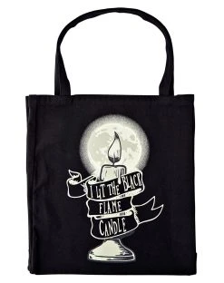 Spirit Halloween Black Flame Candle Tote Bag - Hocus Pocus