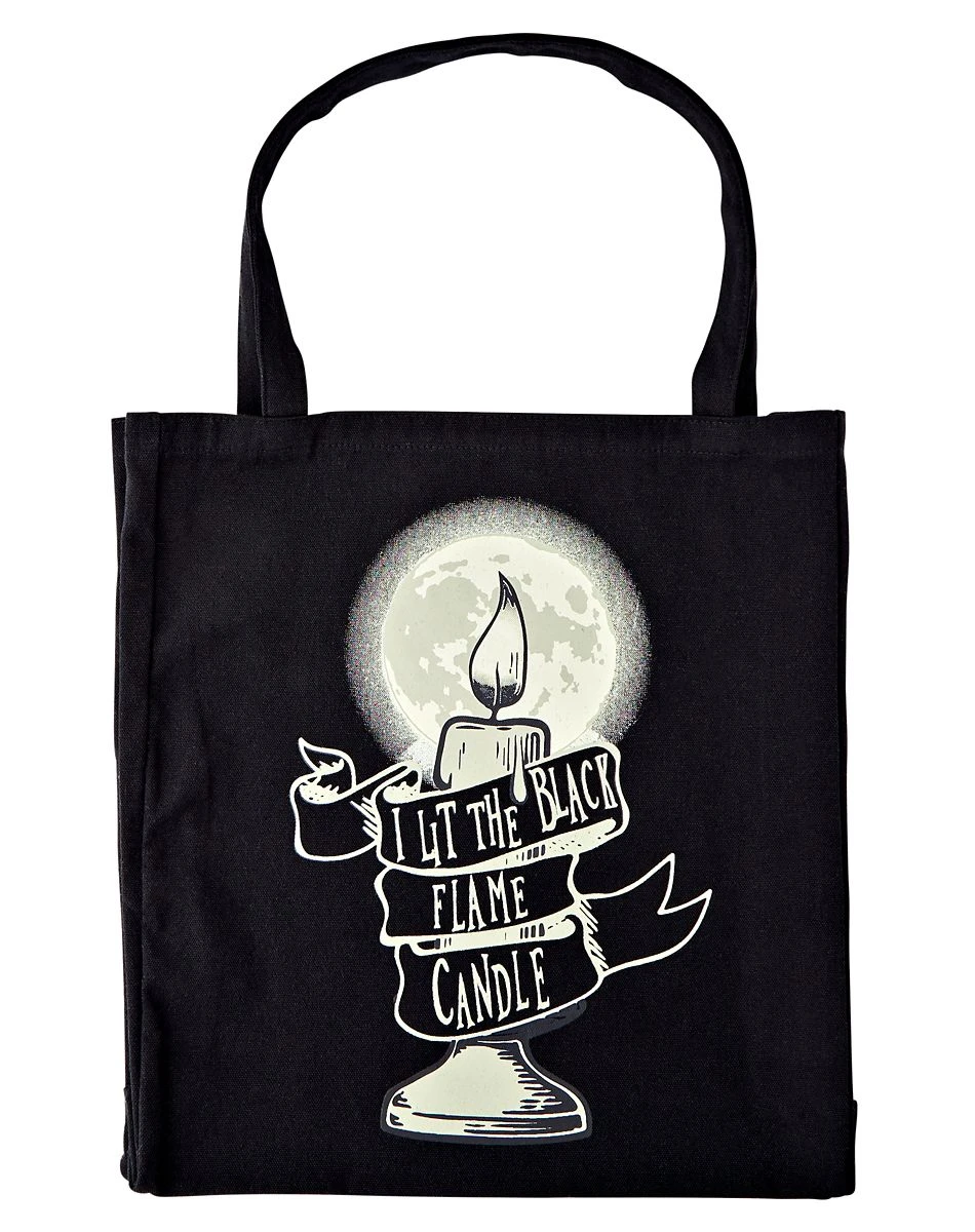 Spirit Halloween Black Flame Candle Tote Bag - Hocus Pocus 3 Spirit Halloween Black Flame Candle Tote Bag - Hocus Pocus