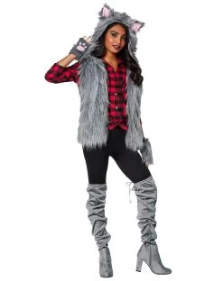 Spirit Halloween Adult Faux Fur Wolf Vest 8 Spirit Halloween Adult Faux Fur Wolf Vest -MELONHALLOW Sales 01401173 c