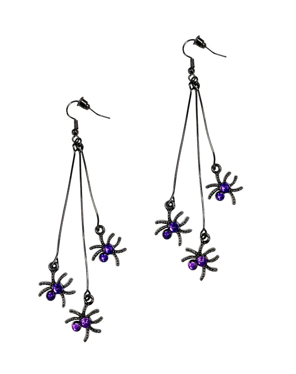 Spirit Halloween Purple Spider Dangle Earrings 3 Spirit Halloween Purple Spider Dangle Earrings