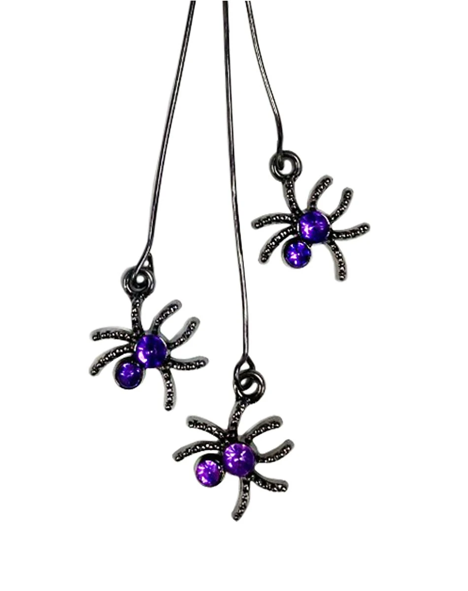 Spirit Halloween Purple Spider Dangle Earrings 4 Spirit Halloween Purple Spider Dangle Earrings - Image 2