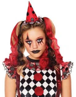 Spirit Halloween Red and Black Curly Clips Hair Extensions
