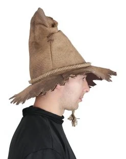 Spirit Halloween Burlap Scarecrow Hat -MELONHALLOW Sales 01403948 b
