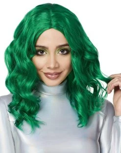 Spirit Halloween Green Wavy Curls Wig