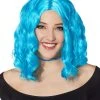 Spirit Halloween Blue Short Wavy Wig -MELONHALLOW Sales 01423482 a