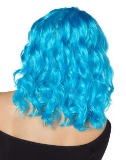 Spirit Halloween Blue Short Wavy Wig -MELONHALLOW Sales 01423482 b