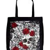 Spirit Halloween Skull and Roses Tote Bag 1 Spirit Halloween Skull and Roses Tote Bag -MELONHALLOW Sales 01424431 a