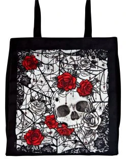 Spirit Halloween Skull and Roses Tote Bag 5 Spirit Halloween Skull and Roses Tote Bag -MELONHALLOW Sales 01424431 b