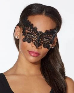 Spirit Halloween Black Lace Flower Eye Half Mask