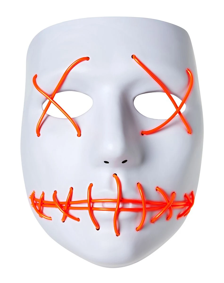 Spirit Halloween White and Red EL Wire Half Mask 4 Spirit Halloween White and Red EL Wire Half Mask - Image 2