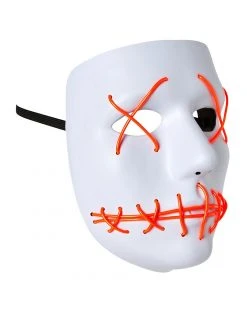 Spirit Halloween White and Red EL Wire Half Mask 9 Spirit Halloween White and Red EL Wire Half Mask -MELONHALLOW Sales 01429208 c