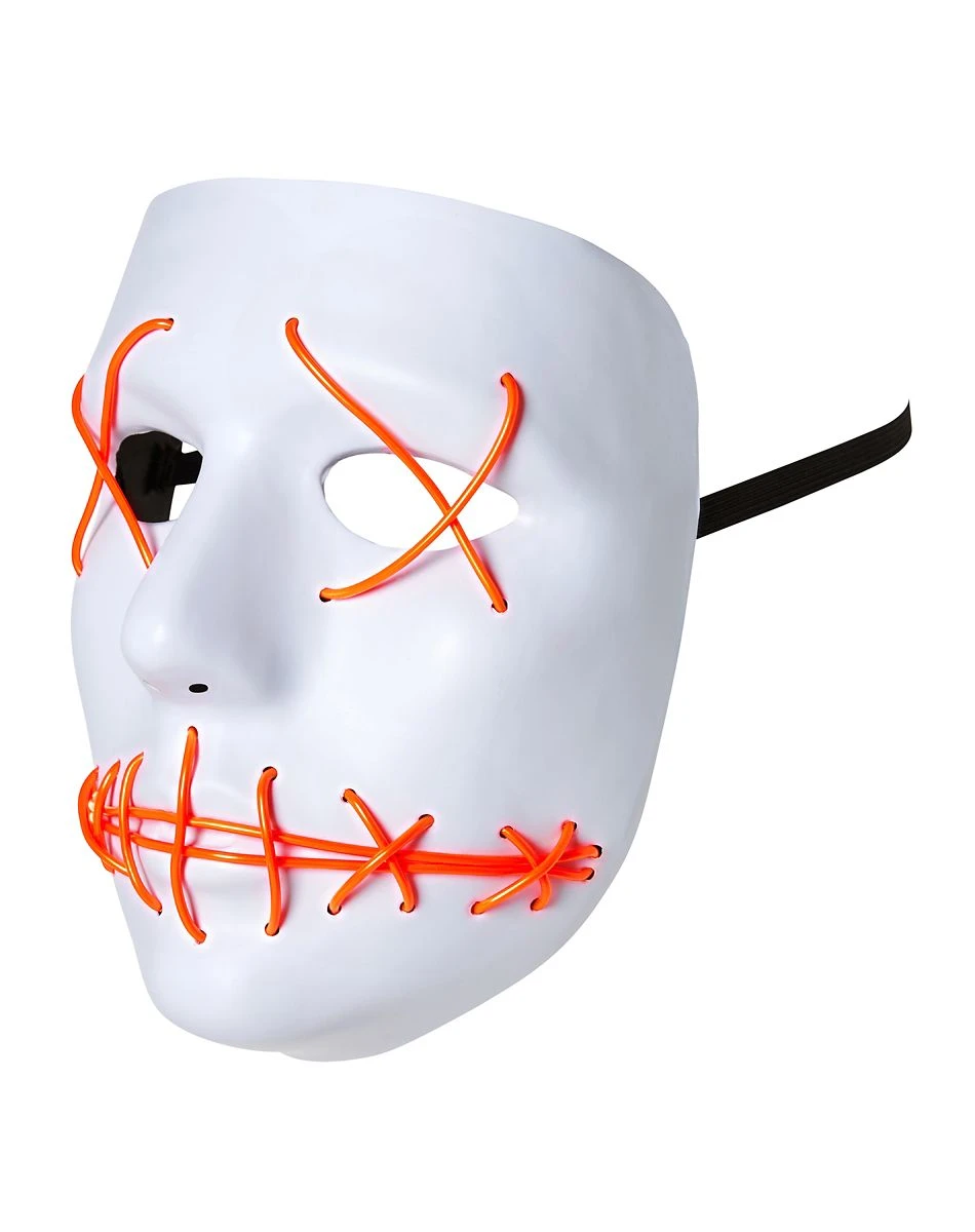 Spirit Halloween White and Red EL Wire Half Mask 6 Spirit Halloween White and Red EL Wire Half Mask - Image 4