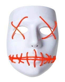 Spirit Halloween White and Red EL Wire Half Mask 11 Spirit Halloween White and Red EL Wire Half Mask -MELONHALLOW Sales 01429208 e
